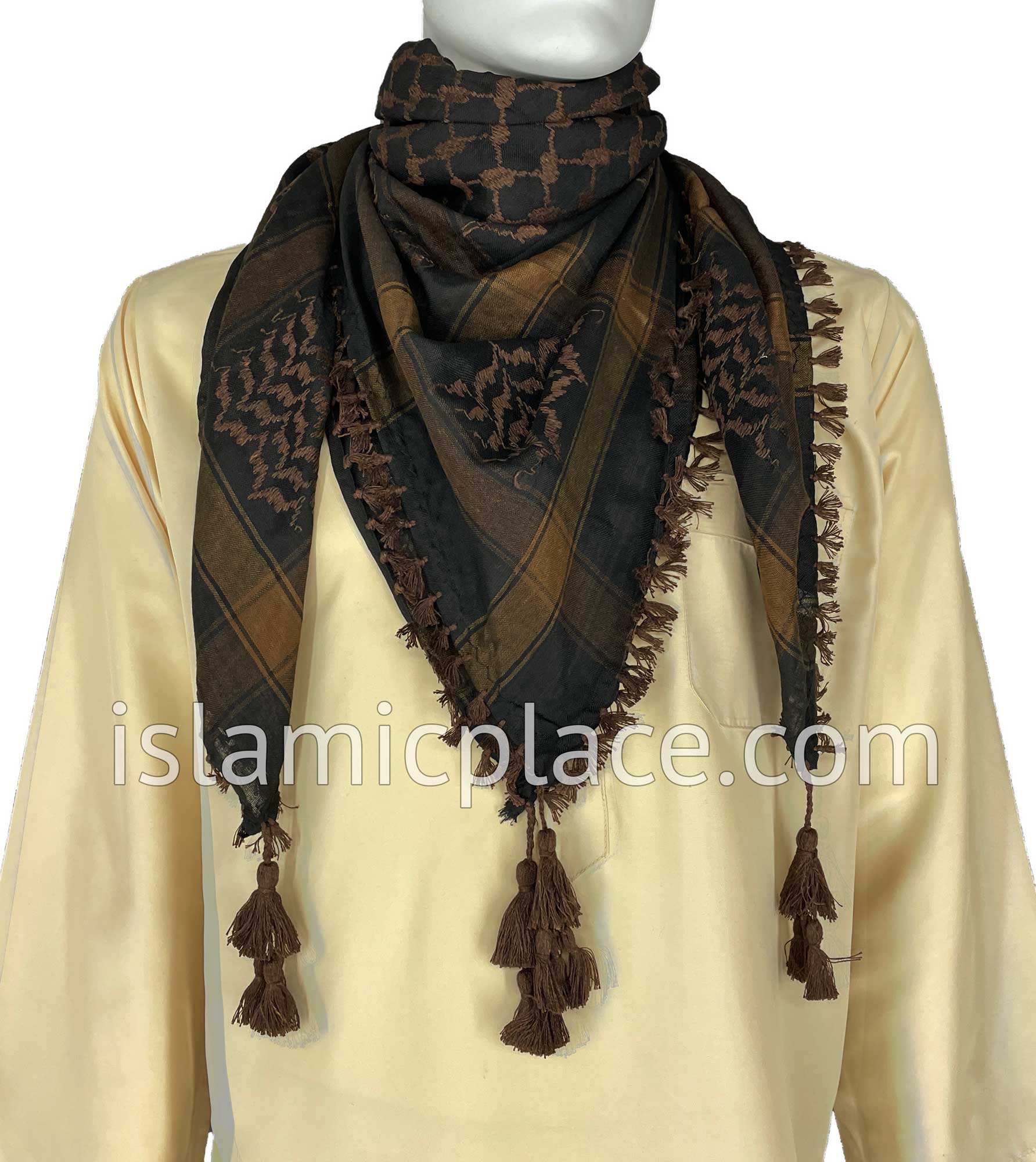 Black and Brown - Traditional Style Men Scarf Kifaya