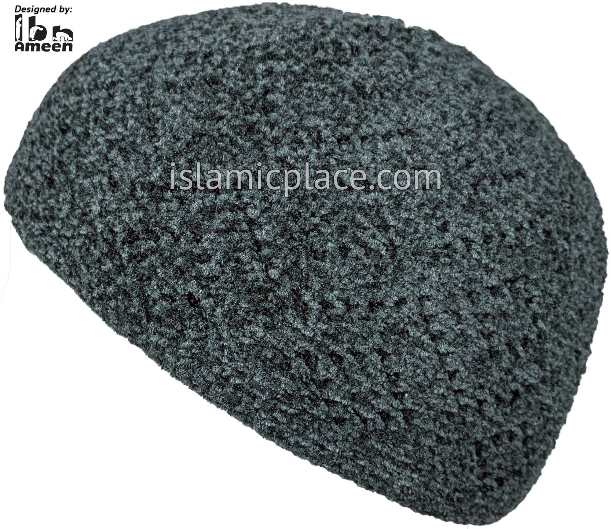 Charcoal Gray - Warm Chenille Knitted Bilal Designer Kufi