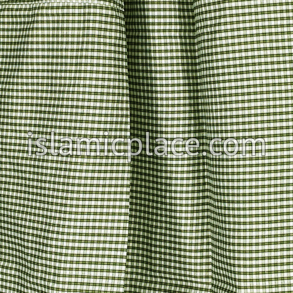 Olive Green and White - Plaid Design Men Lungi Izar