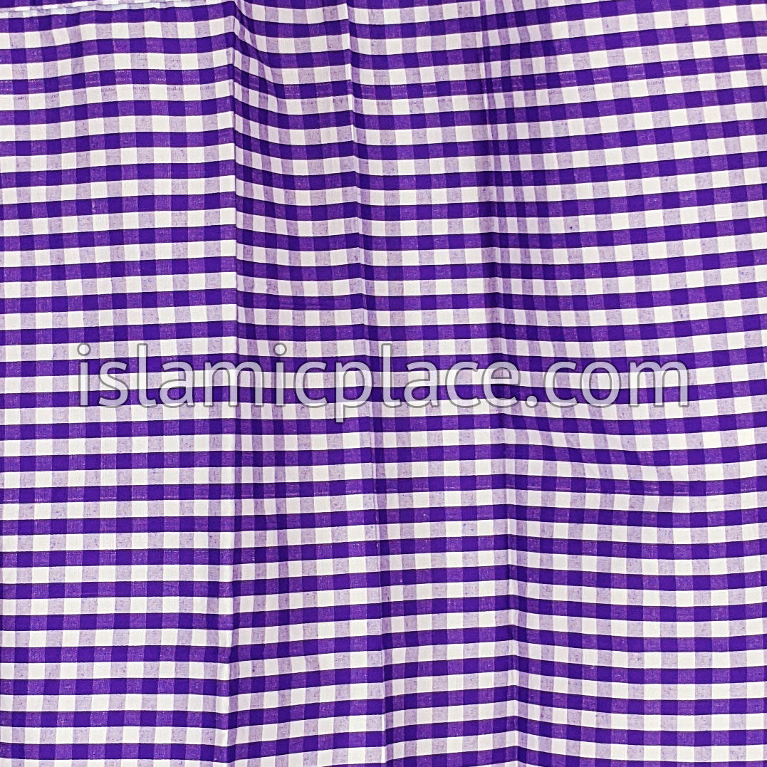 Purple and White - Plaid Design Men Lungi Izar