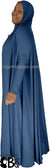 Denim Blue - Plain Overhead Abaya with Cuffs