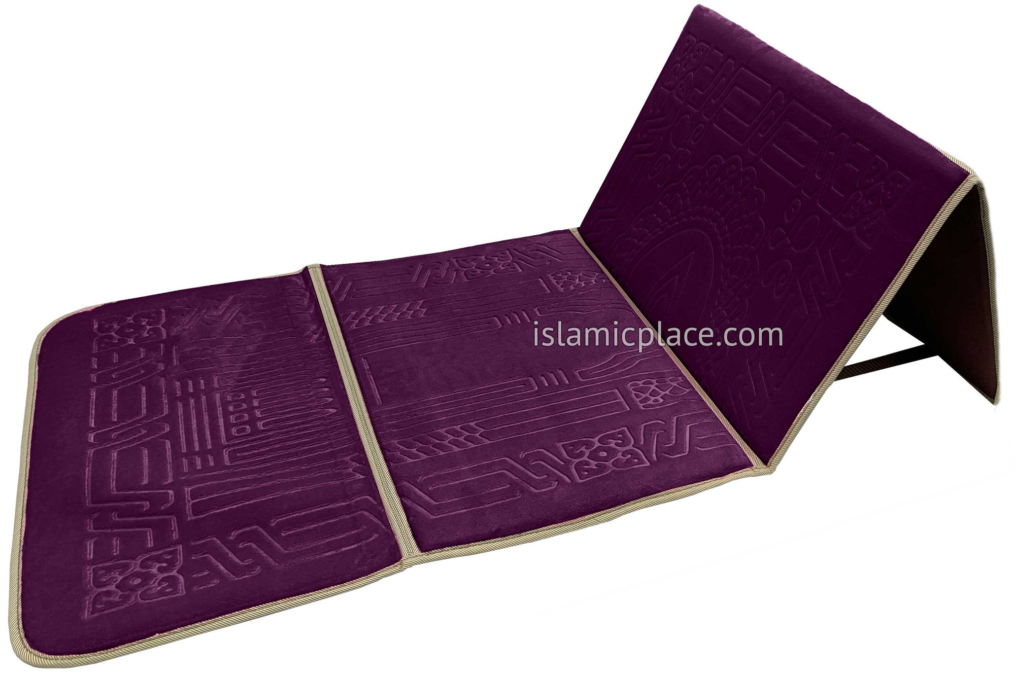 Plum - Back Rest Soft Padded Prayer Rug