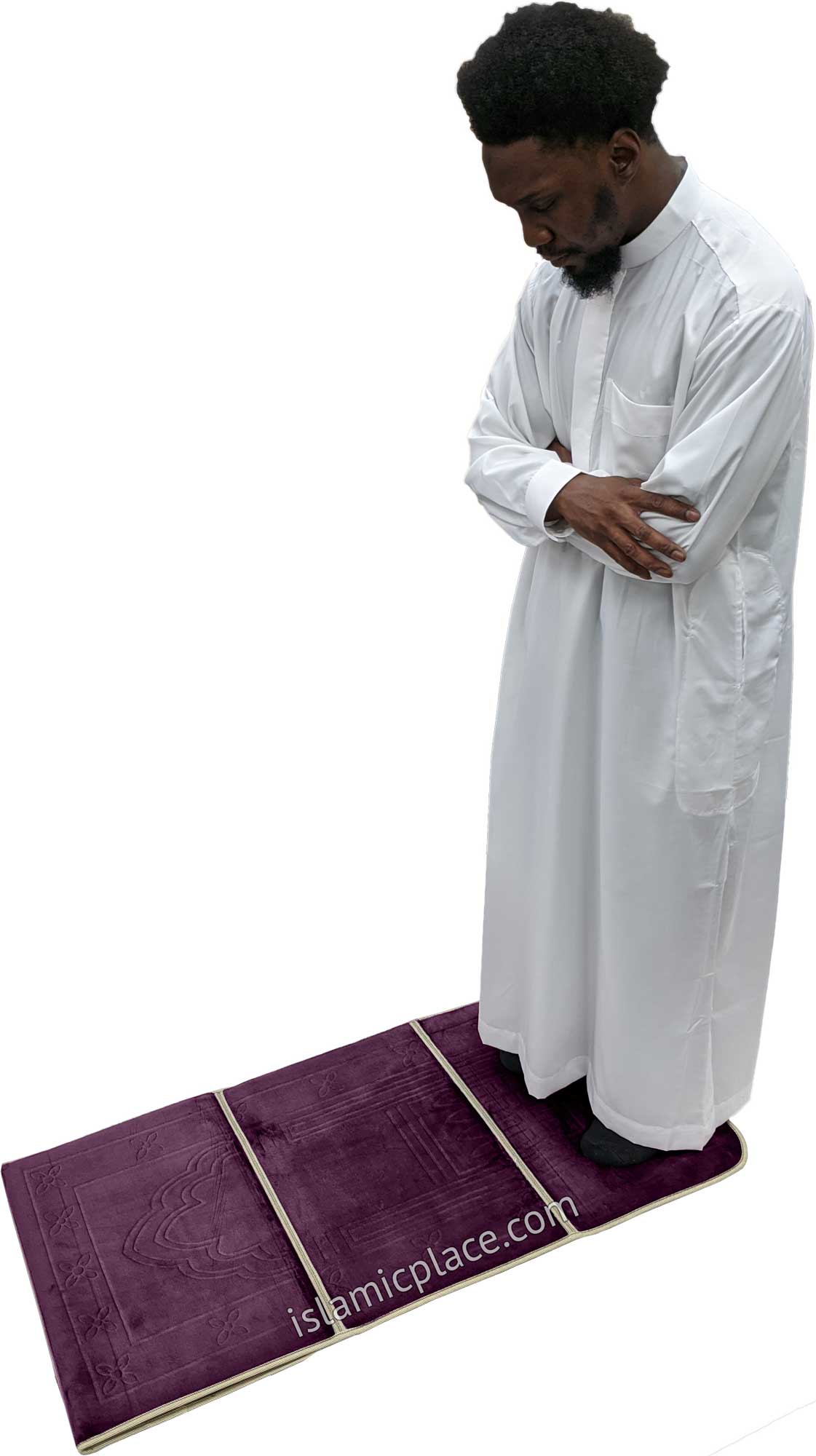 Plum - Back Rest Soft Padded Prayer Rug