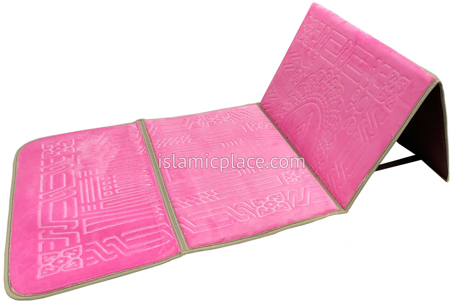 Pink - Back Rest Soft Padded Prayer Rug