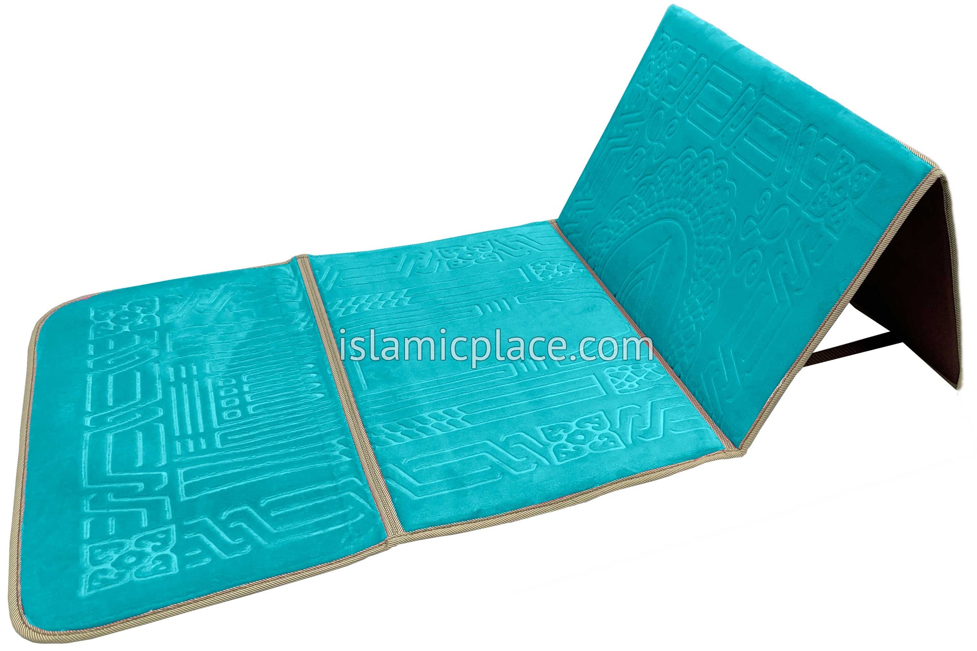 Turquoise - Back Rest Soft Padded Prayer Rug