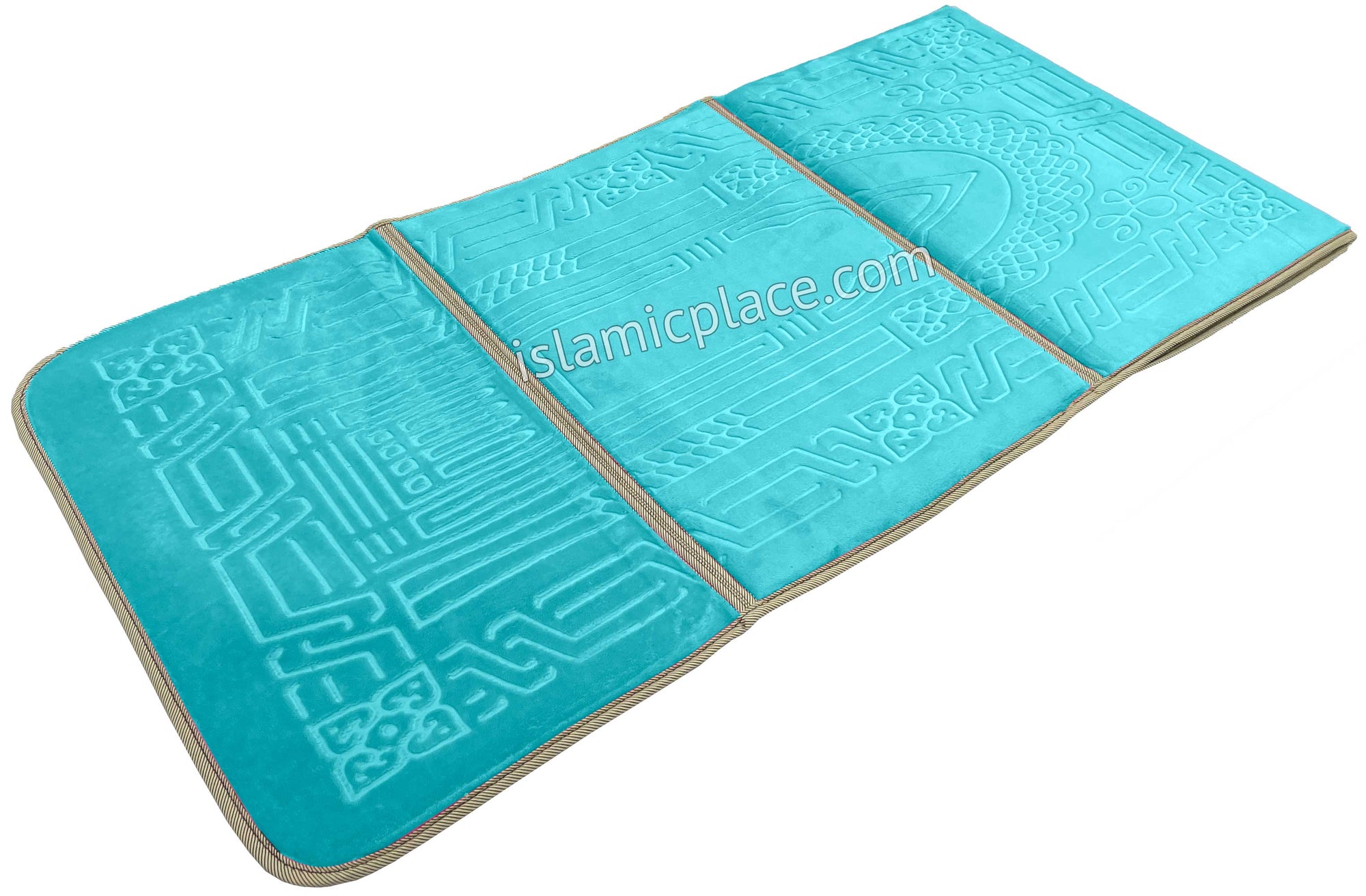 Turquoise - Back Rest Soft Padded Prayer Rug