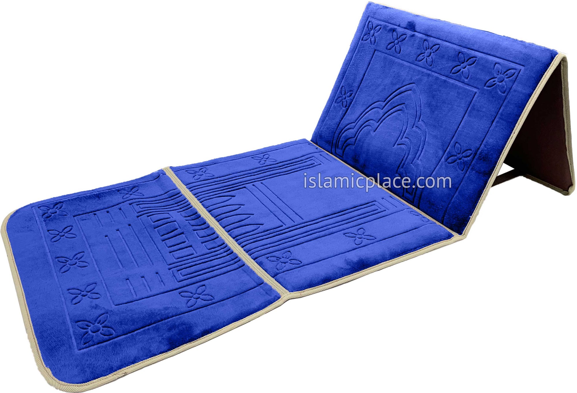 Royal Blue - Back Rest Soft Padded Prayer Rug