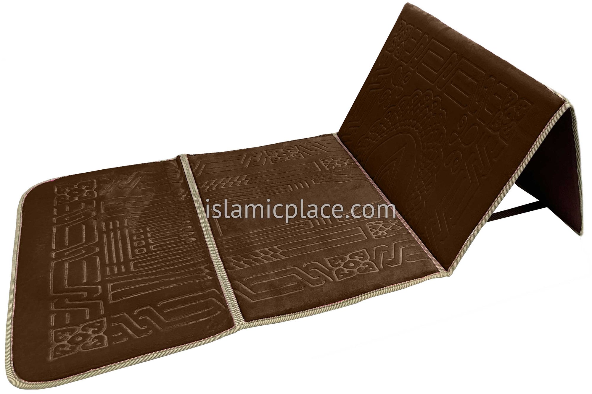 Brown - Back Rest Soft Padded Prayer Rug