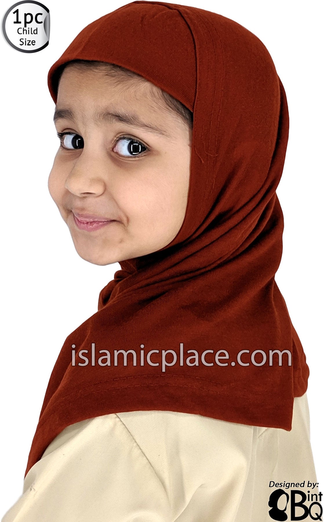 Rust - Plain Girl size (1-piece) Hijab Al-Amira