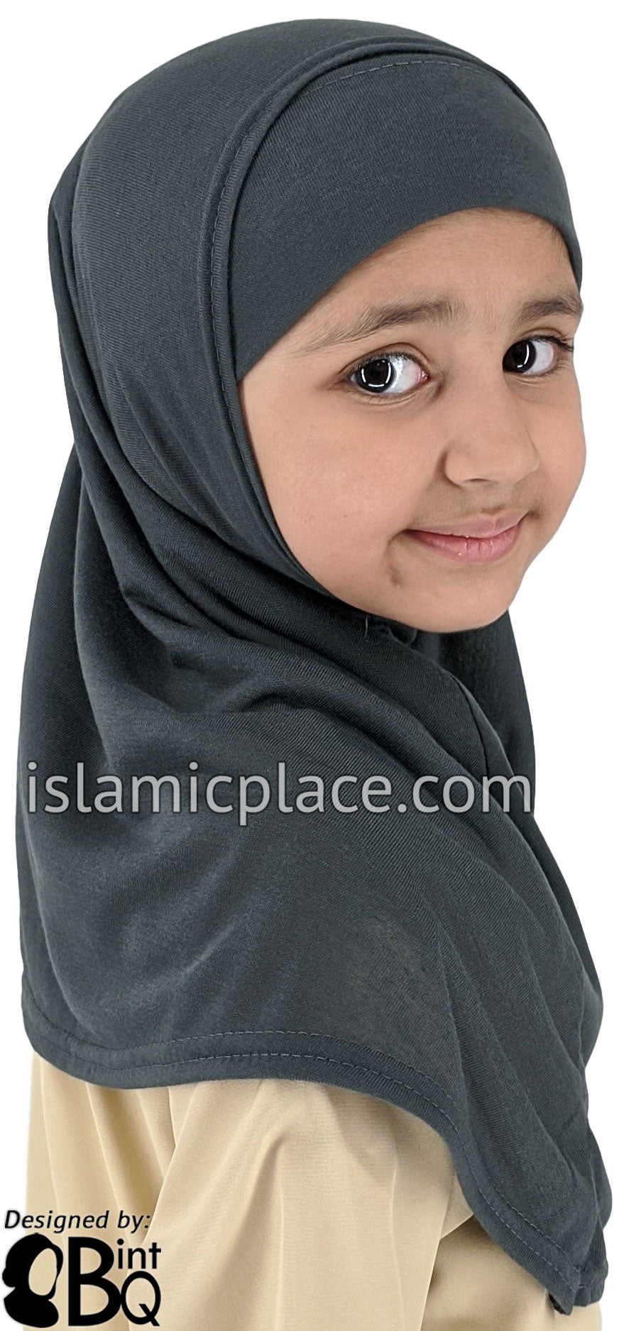 Charchol Gray - Plain Girl size (2-piece) Hijab Al-Amira