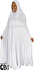 White - Plain Overhead Abaya with Cuffs