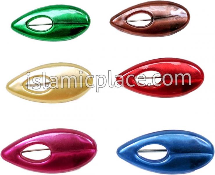 Silky Multi-colored Droplet Khimar Hijab Pin Pack (Pack of 6 Pins)