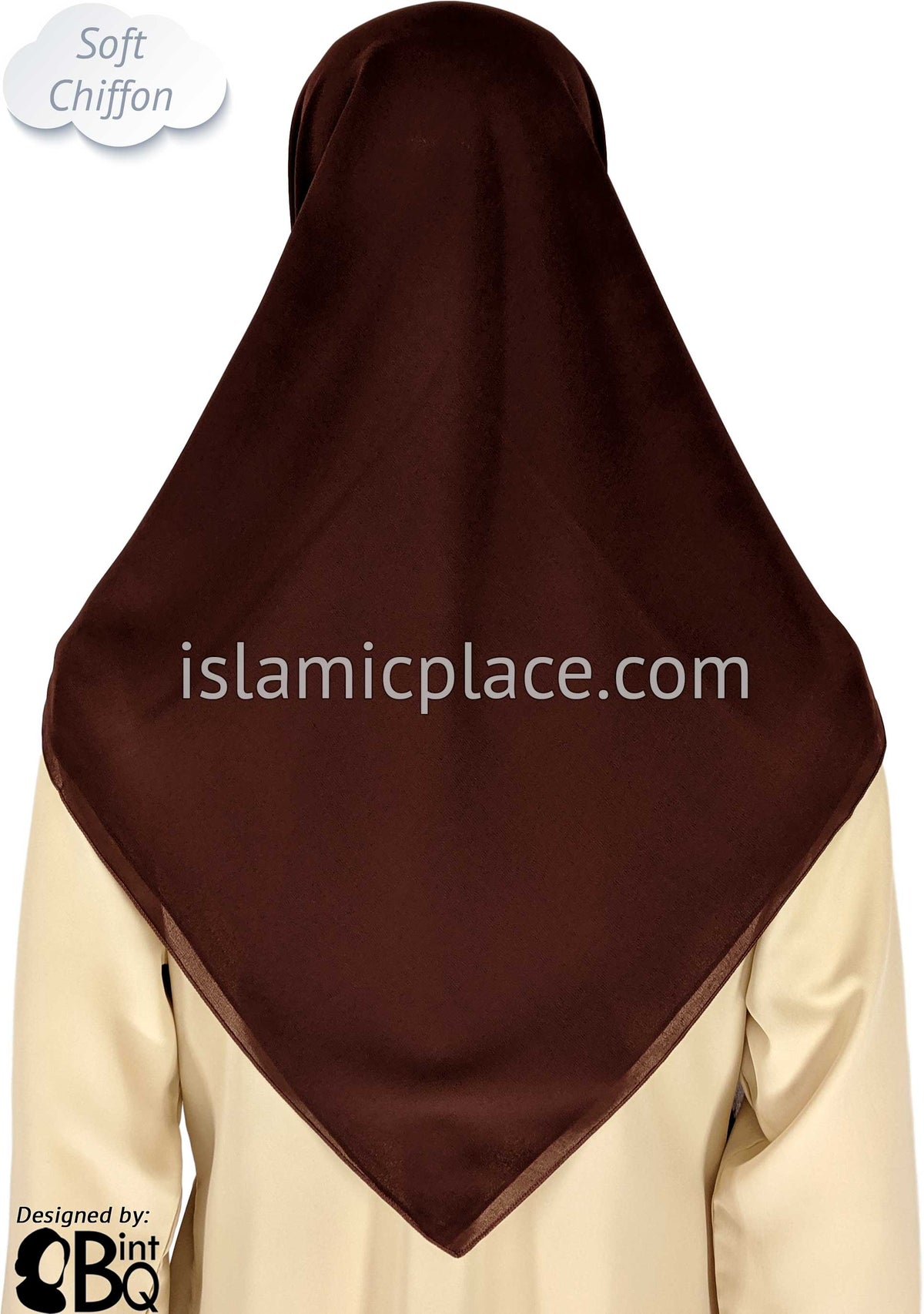 Brown - Soft Chiffon 45&quot; Square Khimar